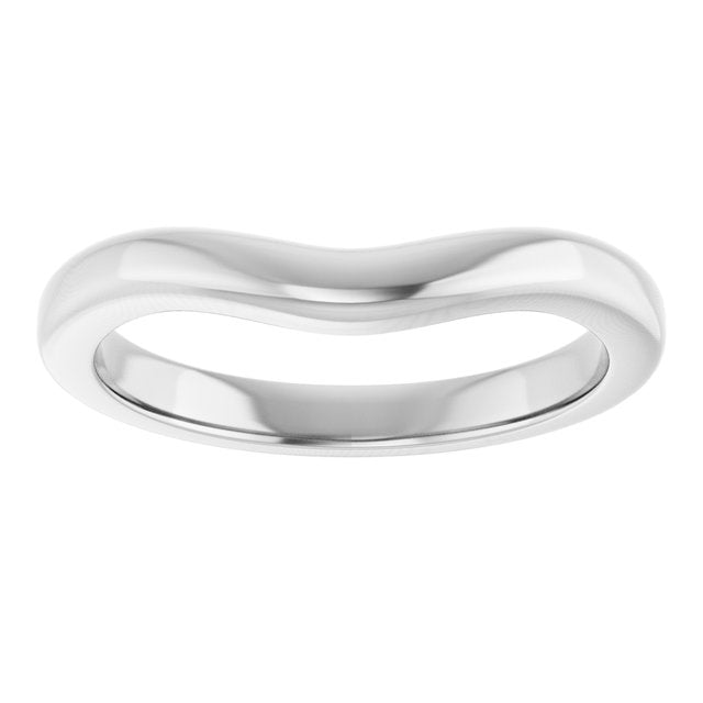 14K White Matching Band for Oval Engagement Ring
