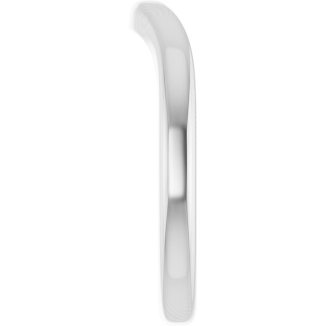 14K White Matching Band for Oval Engagement Ring