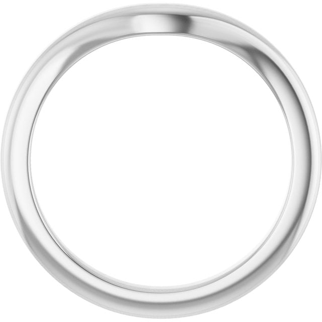 14K White Matching Band for Oval Engagement Ring