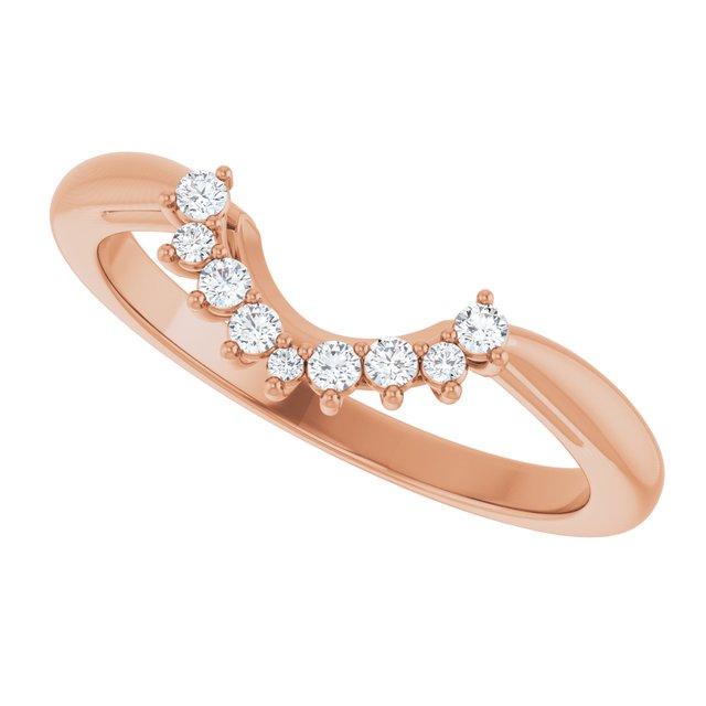 14K Rose 1/10 CTW Natural Diamond Matching Band
