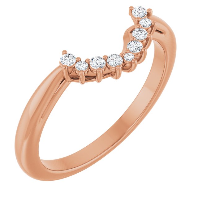 14K Rose 1/10 CTW Natural Diamond Matching Band