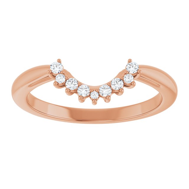 14K Rose 1/10 CTW Natural Diamond Matching Band