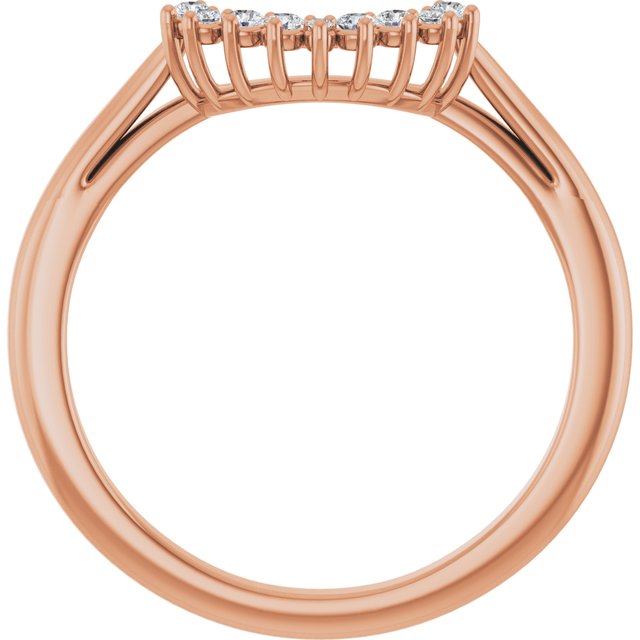 14K Rose 1/10 CTW Natural Diamond Matching Band