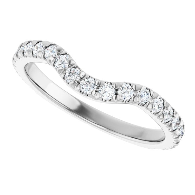 14K White 1/2 CTW Natural Diamond Matching Band