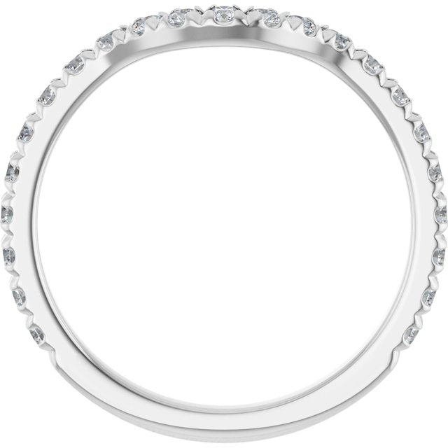 14K White 1/2 CTW Natural Diamond Matching Band