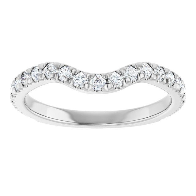 14K White 1/2 CTW Natural Diamond Matching Band