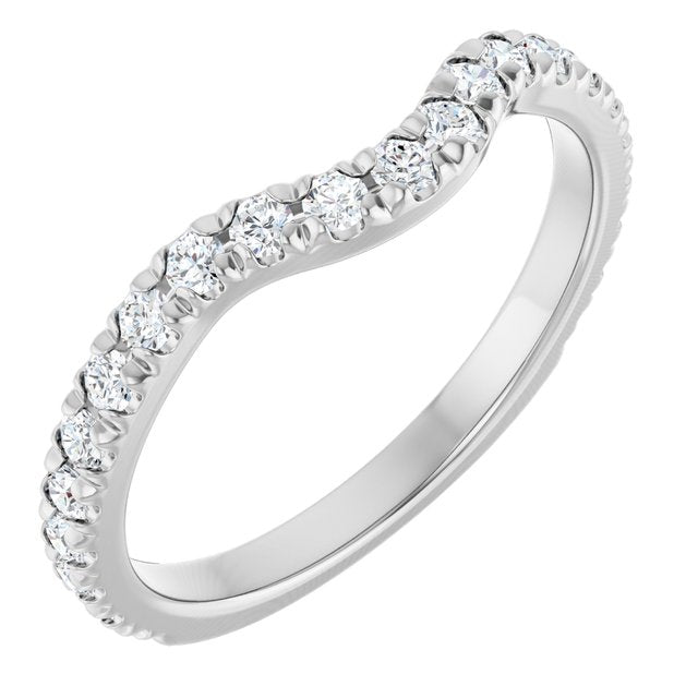 14K White 1/2 CTW Natural Diamond Matching Band