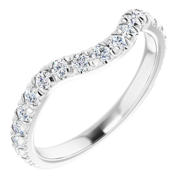 14K White 3/8 CTW Lab-Grown Diamond Band