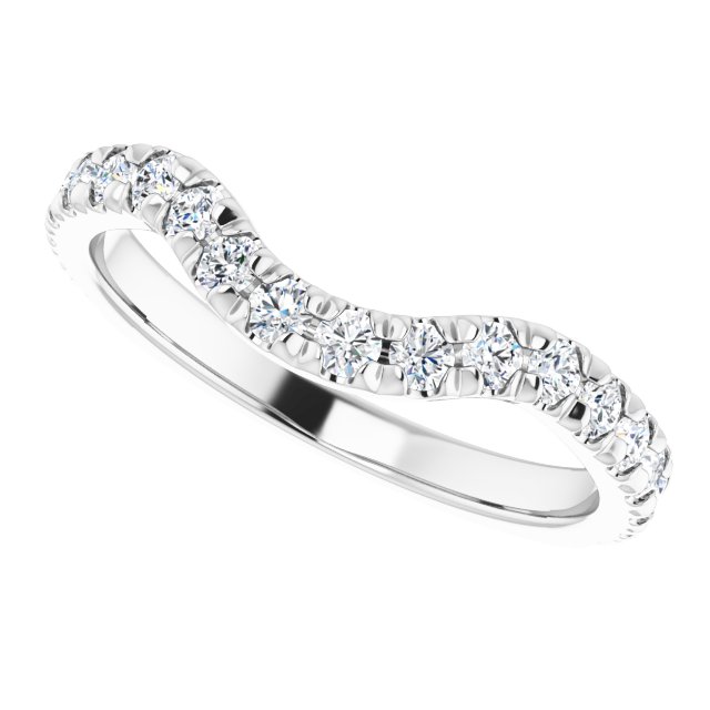 14K White 3/8 CTW Lab-Grown Diamond Band