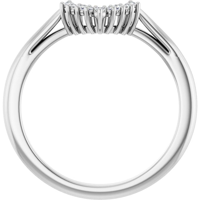 14K White .06 CTW Natural Diamond Matching Band