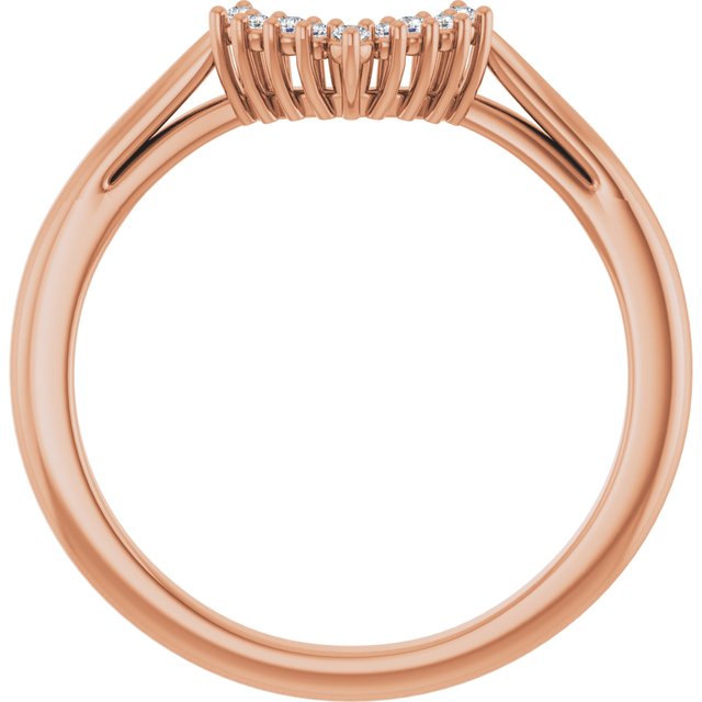 14K Rose .06 CTW Natural Diamond Matching Band