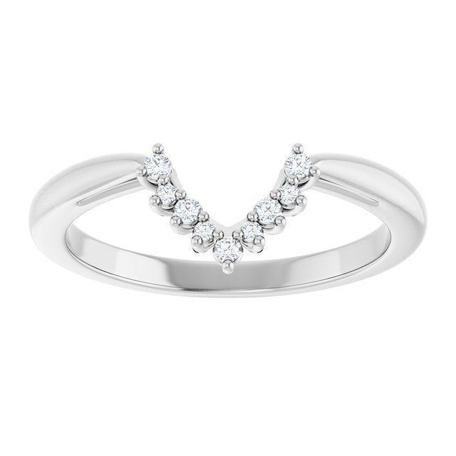 14K White .06 CTW Natural Diamond Matching Band