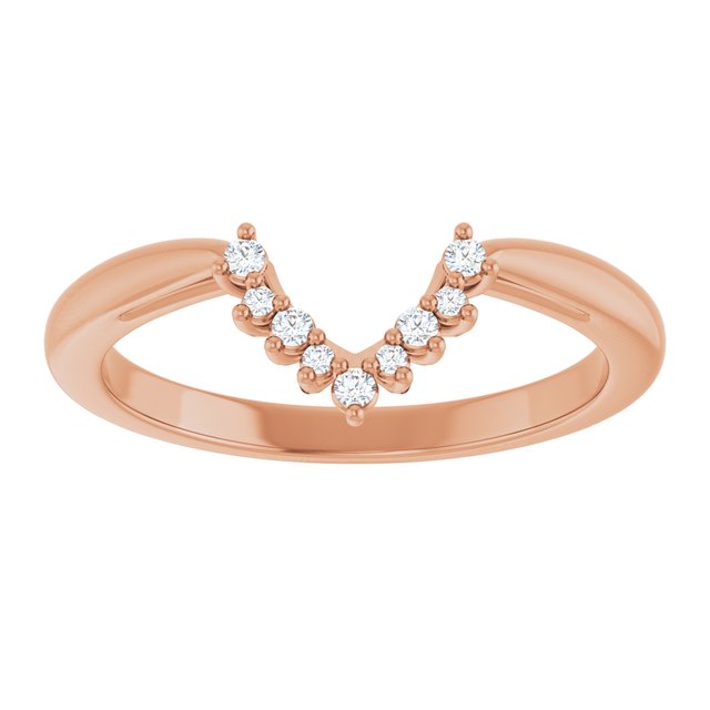 14K Rose .06 CTW Natural Diamond Matching Band