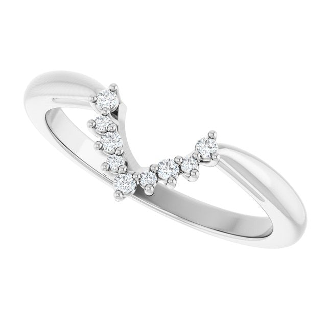 14K White .06 CTW Natural Diamond Matching Band