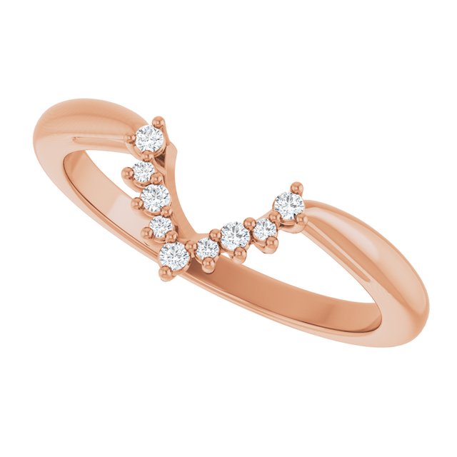 14K Rose .06 CTW Natural Diamond Matching Band
