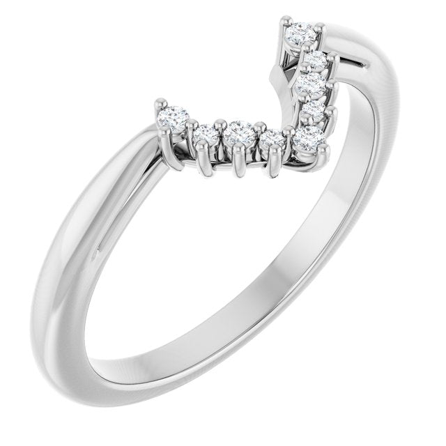 14K White .06 CTW Natural Diamond Matching Band