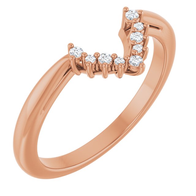 14K Rose .06 CTW Natural Diamond Matching Band