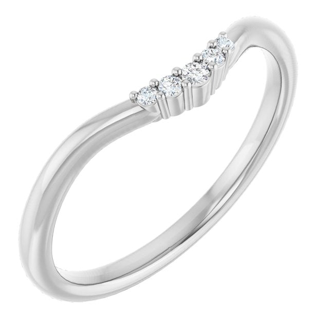 14K White .04 CTW Natural Diamond Matching Band