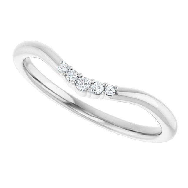 14K White .04 CTW Natural Diamond Matching Band