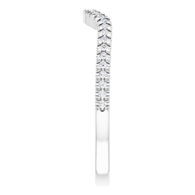 14K White 1/8 CTW Natural Diamond French-Set Matching Band