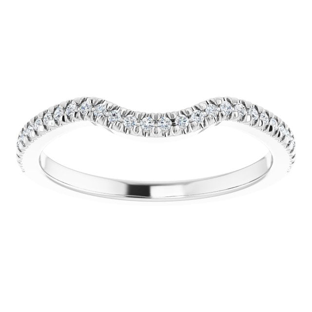 14K White 1/8 CTW Natural Diamond French-Set Matching Band
