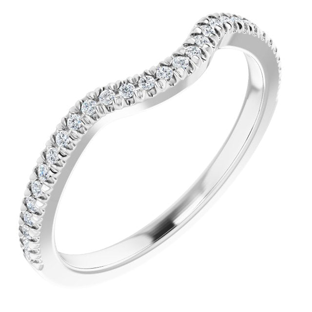 14K White 1/8 CTW Natural Diamond French-Set Matching Band