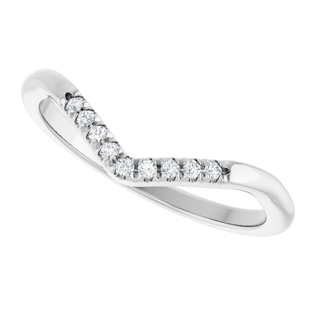 14K White .07 CTW Natural Diamond French-Set Matching Band