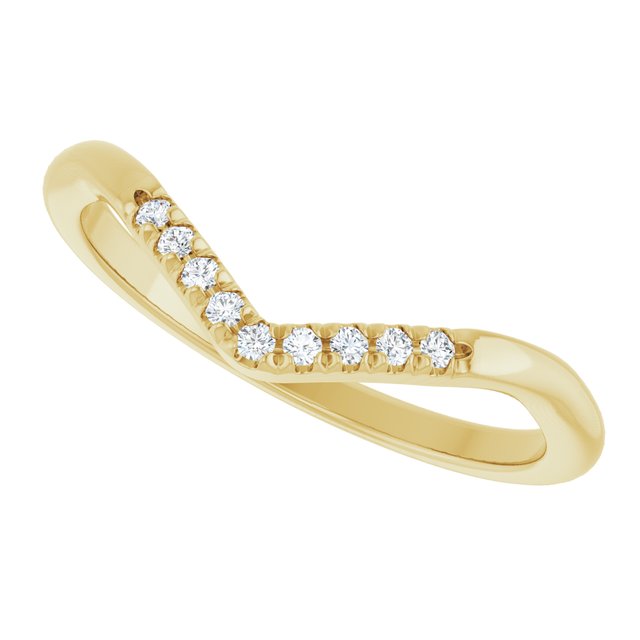 14K Yellow .07 CTW Natural Diamond French-Set Matching Band