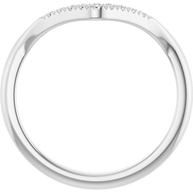 14K White .07 CTW Natural Diamond French-Set Matching Band