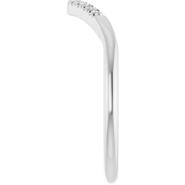 14K White .07 CTW Natural Diamond French-Set Matching Band