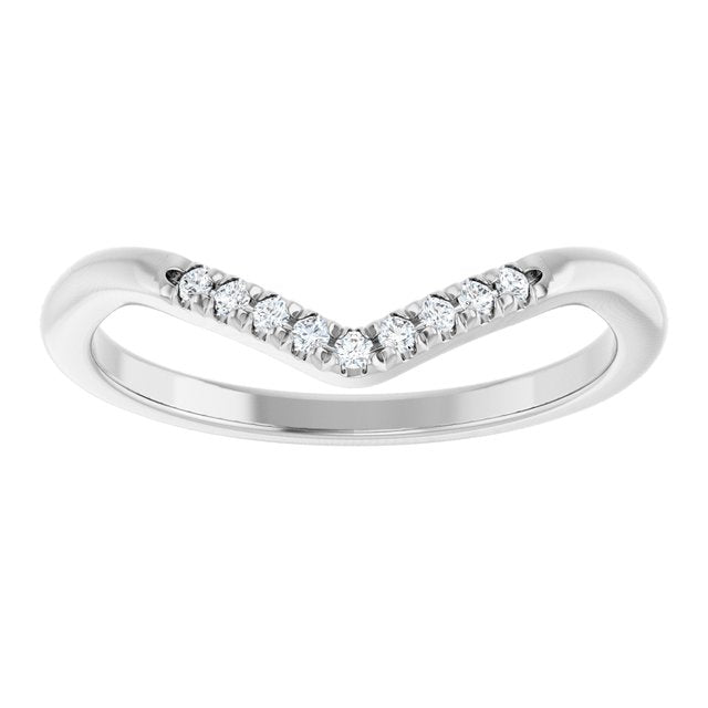 14K White .07 CTW Natural Diamond French-Set Matching Band