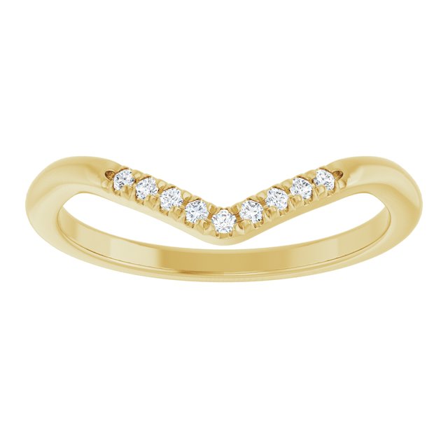 14K Yellow .07 CTW Natural Diamond French-Set Matching Band