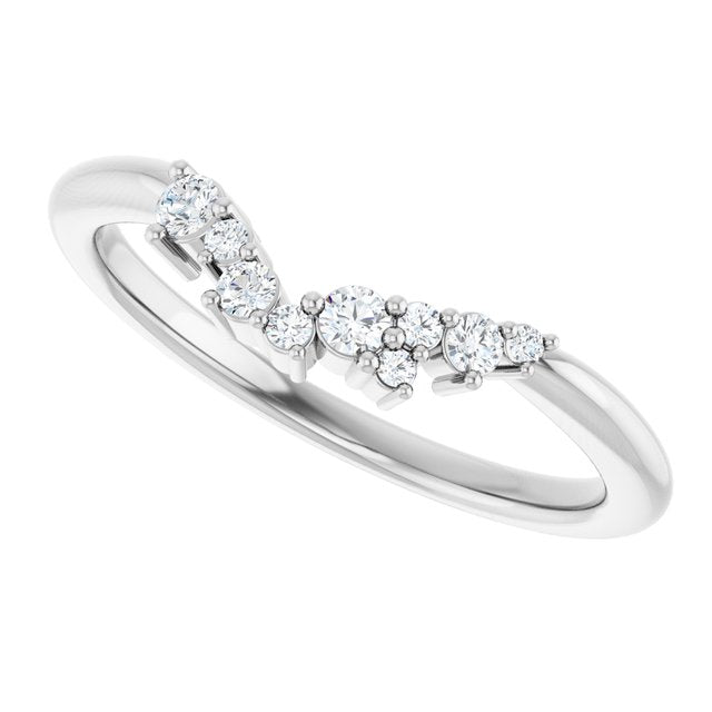 14K White  1/8 CTW Natural Diamond Matching Band