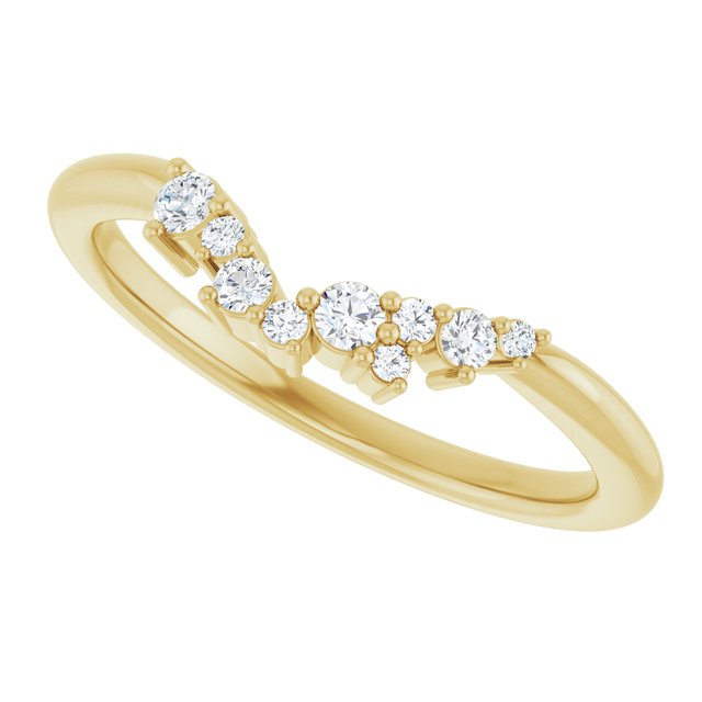 14K Yellow  1/8 CTW Natural Diamond Matching Band