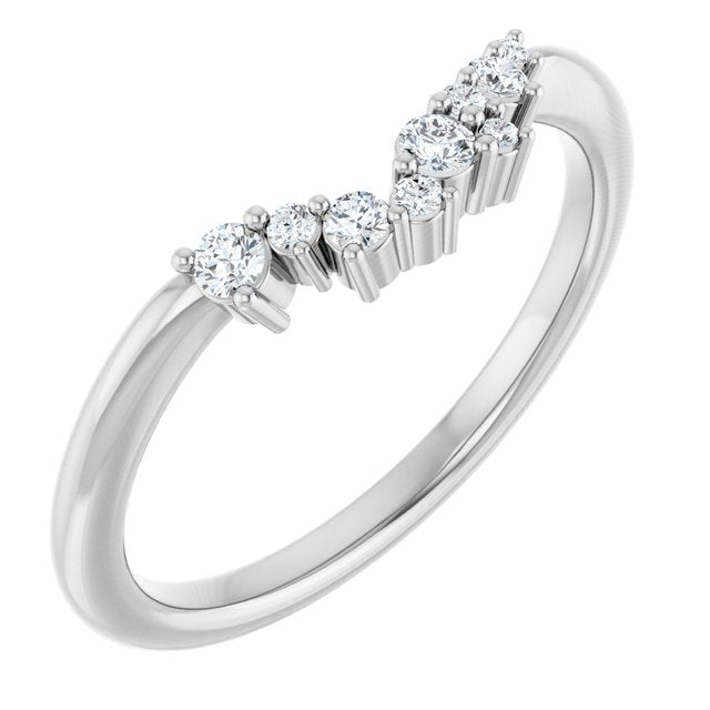 14K White  1/8 CTW Natural Diamond Matching Band