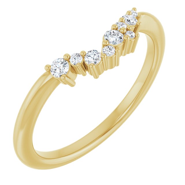 14K Yellow  1/8 CTW Natural Diamond Matching Band