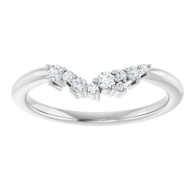 14K White  1/8 CTW Natural Diamond Matching Band