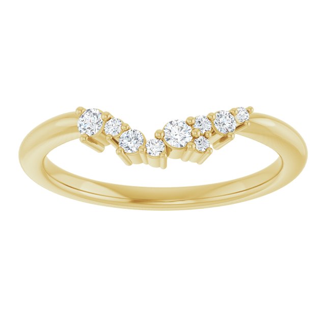 14K Yellow  1/8 CTW Natural Diamond Matching Band