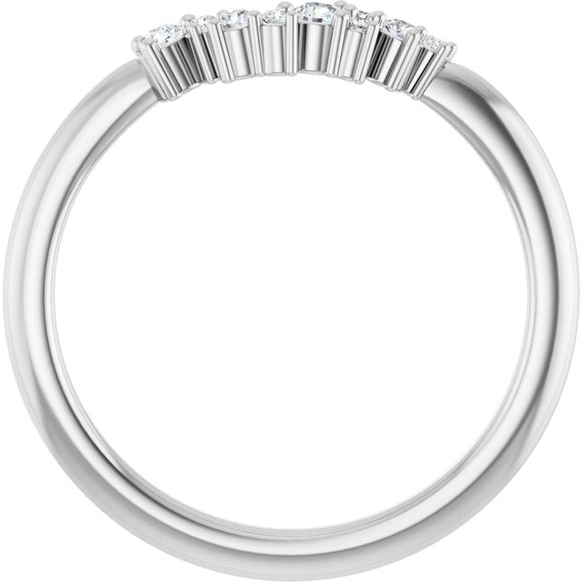 14K White  1/8 CTW Natural Diamond Matching Band