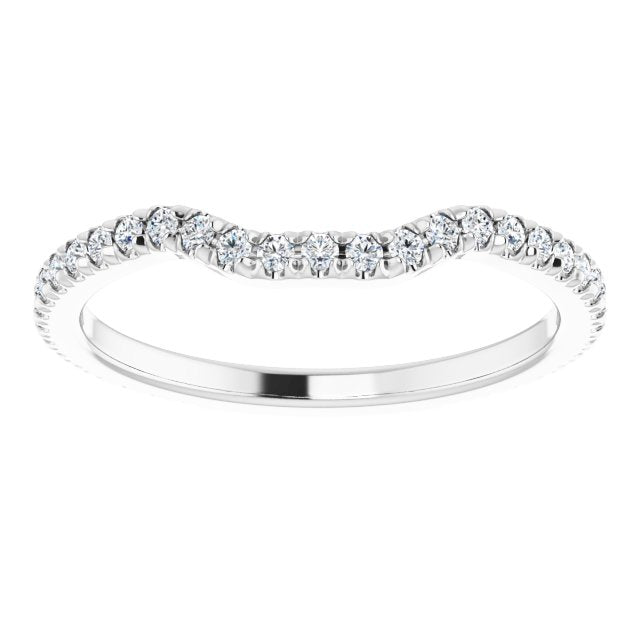 14K White 1/3 CTW Natural Diamond French-Set Matching Band