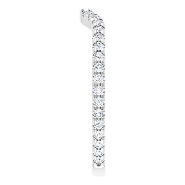 14K White 1/3 CTW Natural Diamond French-Set Matching Band