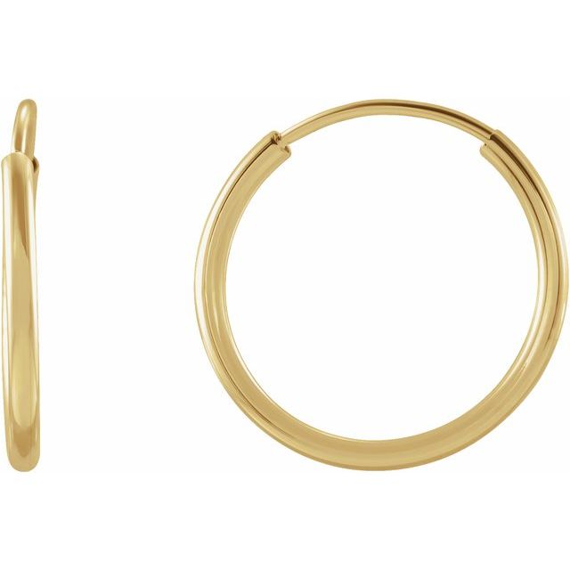 14K Flexible Endless Tube Hoop Earrings