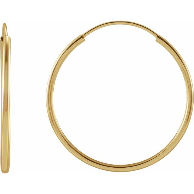 14K Flexible Endless Tube Hoop Earrings