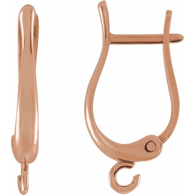 14K Horseshoe Lever Back Earring Top
