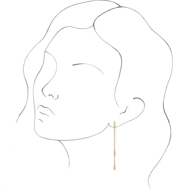 14K Bar Chain Earrings