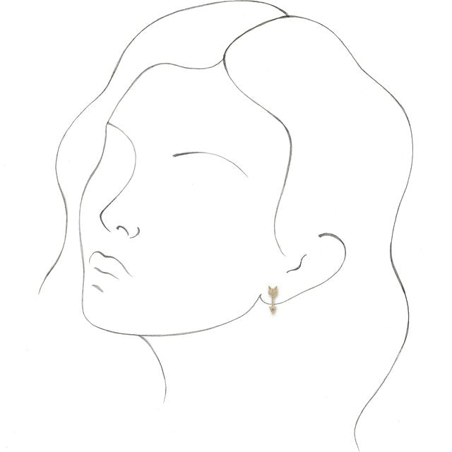 14K 1/6 CTW Natural Diamond Arrow Earrings