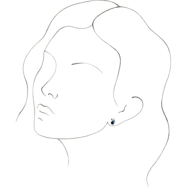 14K Natural Blue Sapphire, Natural Aquamarine, Natural Blue Zircon & .07 CTW Natural Diamond Earrings