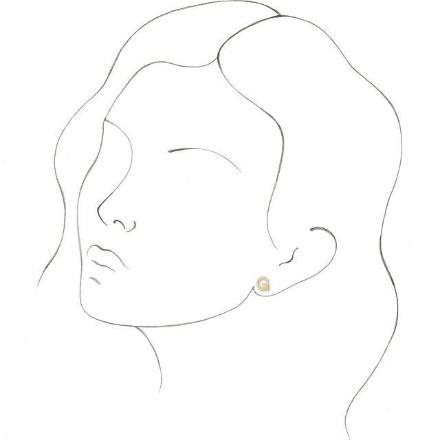 14K Single Initial G Earring