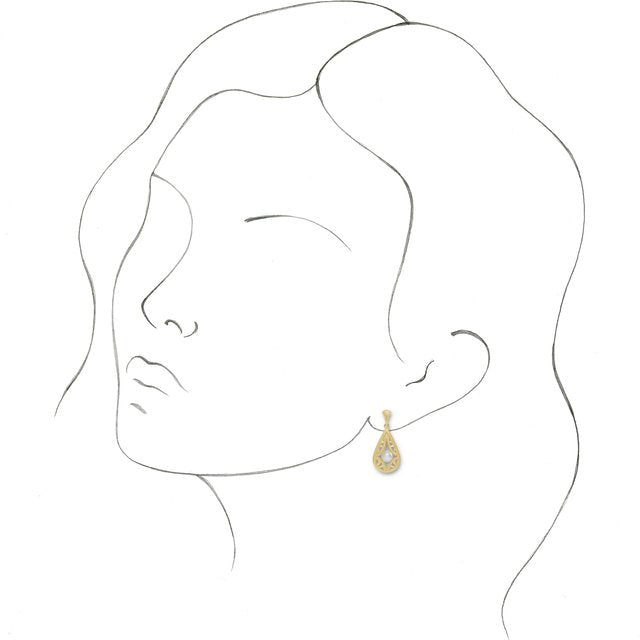 14K Cultured Freshwater Pearl Vintage-Inspired Earrings