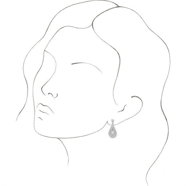 14K Cultured Freshwater Pearl Vintage-Inspired Earrings